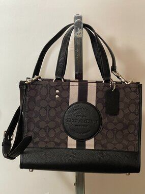 Coach Dempsey 22 Jacquard Black/Gray Signature Tote Hand Crossbody‎ Bag LIKE NEW